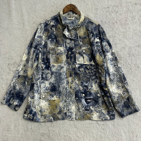 Chico's Zenergy Women's Size 3X Jacket Snake Print Mock neck Full Zip - Picture 1 of 9